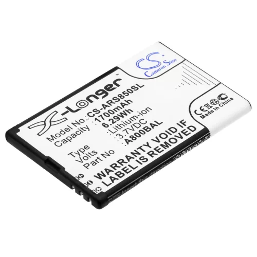 Aligator A800 készülékhez mobiltelefon akkumulátor (3.7V, 1700mAh / 6.29Wh, Lithium-Ion) - Utángyártott