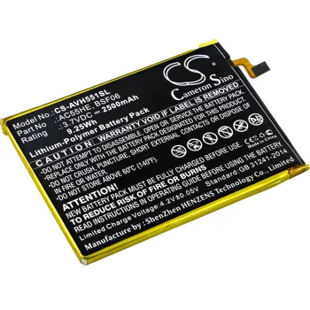   Archos 55 Helium Ultra készülékhez mobiltelefon akkumulátor (3.7V, 2500mAh / 9.25Wh, Li-Polymer) - Utángyártott