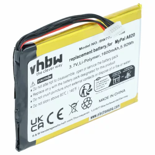 Asus MyPal A620 készülékhez mobiltelefon akkumulátor (3.7V, 1500mAh / 5.55Wh, Li-Polymer) - Utángyártott