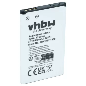   Nokia 108 Dual Sim készülékhez mobiltelefon akkumulátor (3.7V, 600mAh / 2.22Wh, Lithium-Ion) - Utángyártott