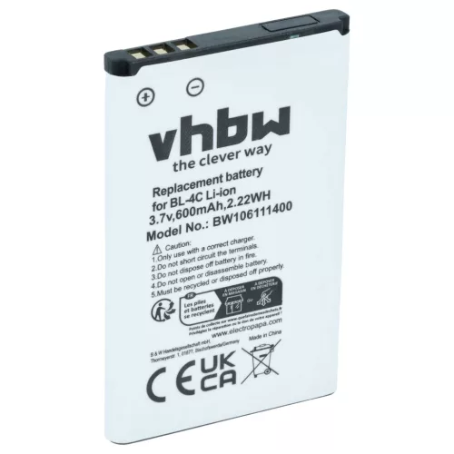Nokia 108 Dual Sim készülékhez mobiltelefon akkumulátor (3.7V, 600mAh / 2.22Wh, Lithium-Ion) - Utángyártott