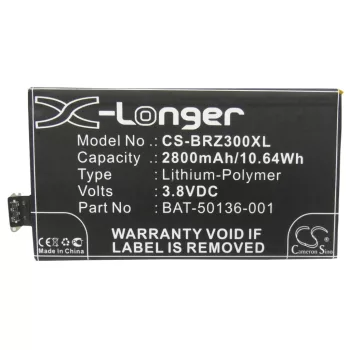   Blackberry Aristo készülékhez mobiltelefon akkumulátor (3.8V, 2800mAh / 10.64Wh, Li-Polymer) - Utángyártott
