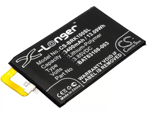 Blackberry BBB100-1 készülékhez mobiltelefon akkumulátor (3.85V, 3400mAh / 13.09Wh, Li-Polymer) - Utángyártott