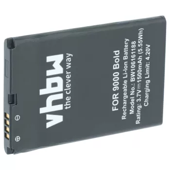   Blackberry Bold 9000 készülékhez mobiltelefon akkumulátor (3.7V, 1500mAh / 5.55Wh, Lithium-Ion) - Utángyártott