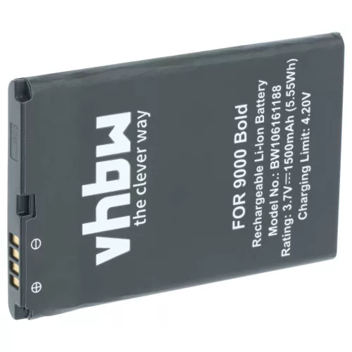 Blackberry Bold 9000 készülékhez mobiltelefon akkumulátor (3.7V, 1500mAh / 5.55Wh, Lithium-Ion) - Utángyártott
