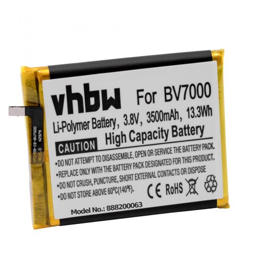 Blackview BV7000 készülékhez mobiltelefon akkumulátor (3.8V, 3500mAh / 13.3Wh, Li-Polymer) - Utángyártott