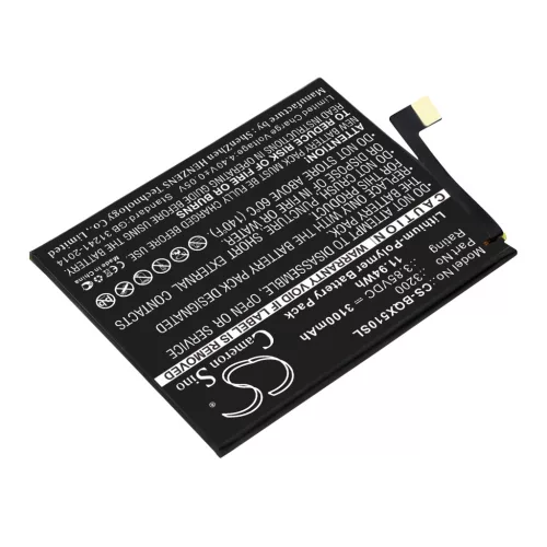 BQ Aquaris X5 Plus készülékhez mobiltelefon akkumulátor (3.85V, 3100mAh / 11.94Wh, Li-Polymer) - Utángyártott