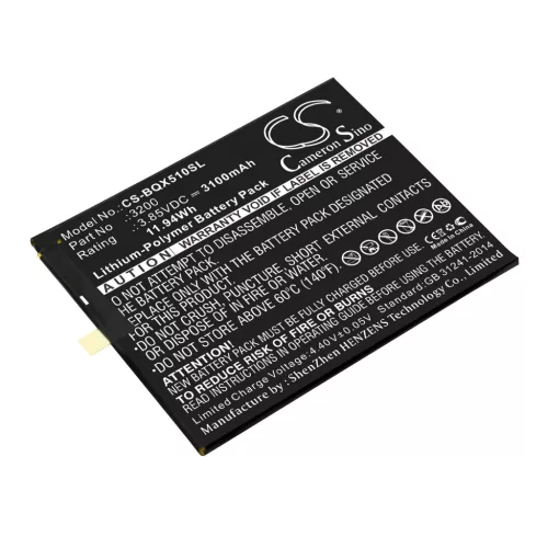 BQ Aquaris X5 Plus készülékhez mobiltelefon akkumulátor (3.85V, 3100mAh / 11.94Wh, Li-Polymer) - Utángyártott