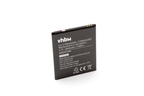 Blu D532 készülékhez mobiltelefon akkumulátor (3.7V, 2000mAh / 7.4Wh, Lithium-Ion) - Utángyártott