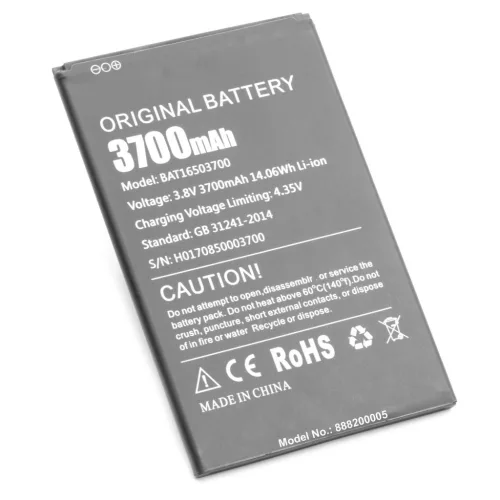 Doogee X7 készülékhez mobiltelefon akkumulátor (3.8V, 3700mAh / 14.06Wh, Lithium-Ion) - Utángyártott