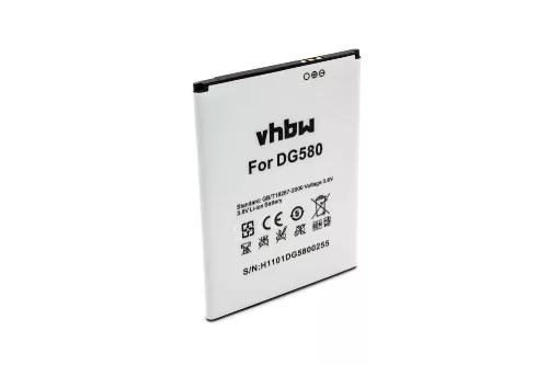 Doogee DG-580 készülékhez mobiltelefon akkumulátor (3.8V, 2500mAh / 9.5Wh, Lithium-Ion) - Utángyártott