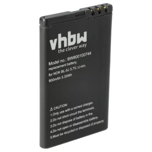 Nokia 5228 készülékhez mobiltelefon akkumulátor (3.7V, 900mAh / 3.33Wh, Lithium-Ion) - Utángyártott