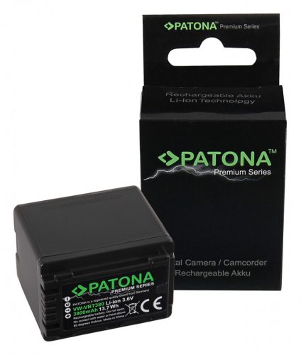 Panasonic HC-V110GK, HC-W570 készülékekhez prémium fényképezőgép akkumulátor (3800mAh, 3.6V, Li-ion) - Utángyártott