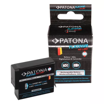   GoPro Hero 5, 5 Black készülékekhez platinum fényképezőgép akkumulátor (1250mAh, 3.85V, Li-Ion) - Utángyártott