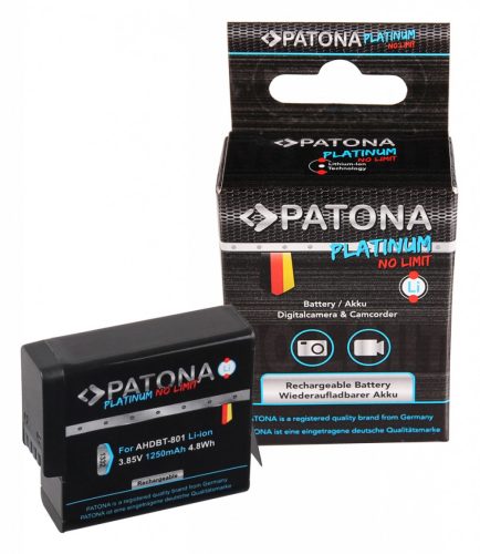 GoPro Hero 5, 5 Black készülékekhez platinum fényképezőgép akkumulátor (1250mAh, 3.85V, Li-Ion) - Utángyártott