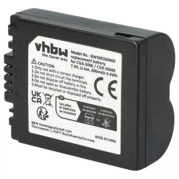   Leica V-Lux 1 készülékhez fényképezőgép akkumulátor (Li-Ion, 600mAh / 4.32Wh, 7.2V) - Utángyártott