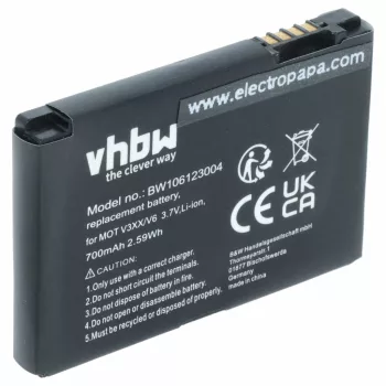   Motorola Maxx V6 készülékhez mobiltelefon akkumulátor (Li-Ion, 700mAh / 2.59Wh, 3.7V) - Utángyártott