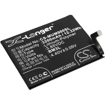   Xiaomi M1902F1A készülékhez mobiltelefon akkumulátor (Li-Polymer, 3200mAh / 12.32Wh, 3.85V) - Utángyártott