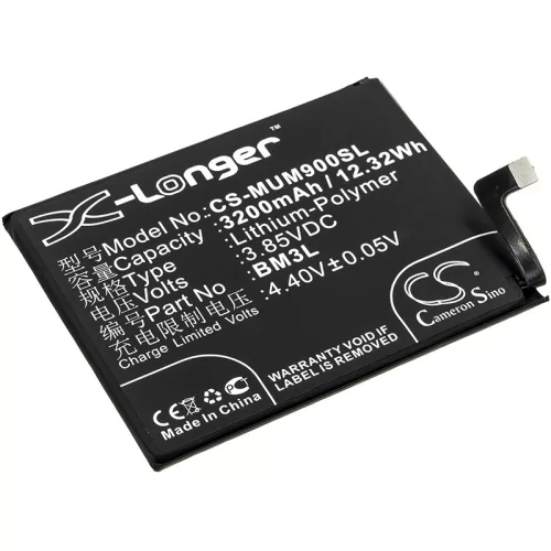 Xiaomi M1902F1A készülékhez mobiltelefon akkumulátor (Li-Polymer, 3200mAh / 12.32Wh, 3.85V) - Utángyártott