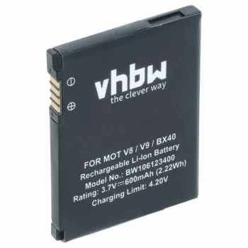   Motorola U9, V9 készülékekhez mobiltelefon akkumulátor (Li-Ion, 600mAh / 2.22Wh, 3.7V) - Utángyártott