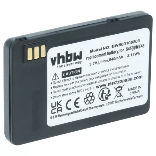 Siemens 3618, 6618 készülékekhez mobiltelefon akkumulátor (Li-Ion, 840mAh / 3.11Wh, 3.7V) - Utángyártott