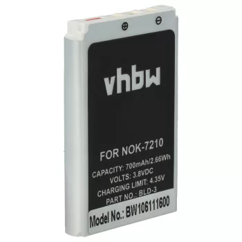   Nokia 2100, 3200 készülékekhez mobiltelefon akkumulátor (Li-Ion, 700mAh / 2.59Wh, 3.7V) - Utángyártott