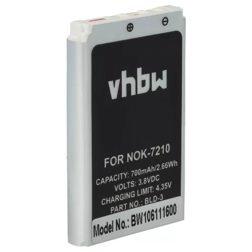 Nokia 2100, 3200 készülékekhez mobiltelefon akkumulátor (Li-Ion, 700mAh / 2.59Wh, 3.7V) - Utángyártott