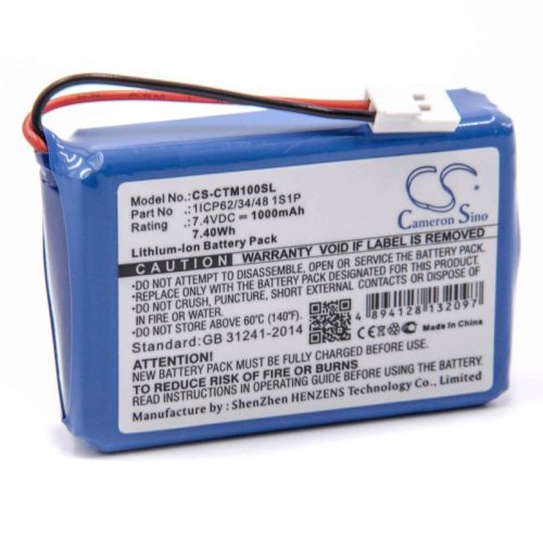 CTMS Eurodetector készülékhez akkumulátor (Li-Ion, 1000mAh / 7.4Wh, 7.4V) - Utángyártott