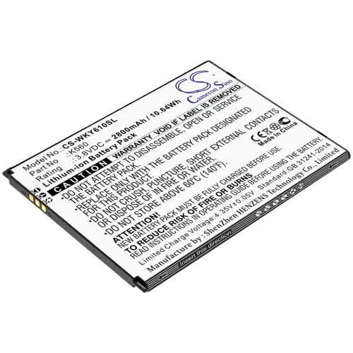 Wiko W-K560, Y61 készülékekhez mobiltelefon akkumulátor (Li-Ion, 2800mAh / 10.64Wh, 3.8V) - Utángyártott
