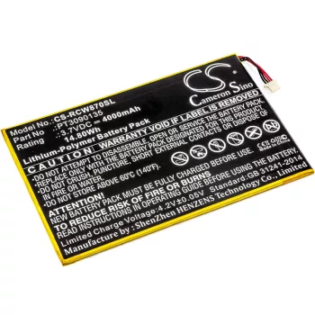   RCA PT3090135 helyettesítő tablet akkumulátor (Li-Polymer, 3.7V, 14.80Wh / 4000mAh) - Utángyártott