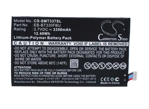 Samsung EB-BT330FBU helyettesítő tablet akkumulátor (Li-Polymer, 3.7V, 12.40Wh / 3350mAh) - Utángyártott