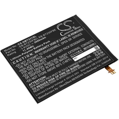 Samsung EB-BT230FBU helyettesítő tablet akkumulátor (Li-Polymer, 3.8V, 11.40Wh / 3000mAh) - Utángyártott