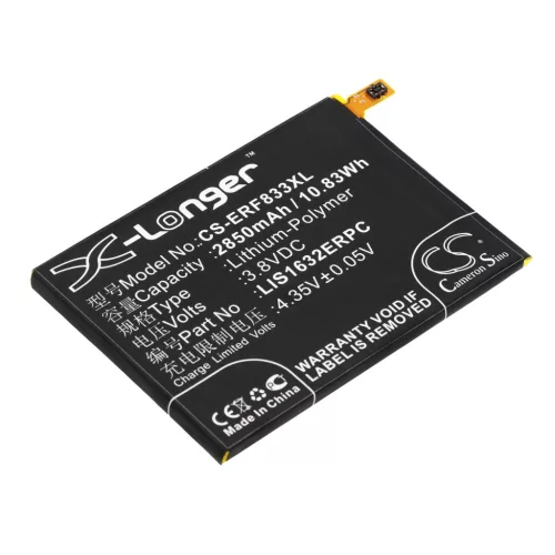 Sony Ericsson LIS1632ERPC helyettesítő mobiltelefon akkumulátor (Li-Polymer, 3.8V, 10.83Wh / 2850mAh) - Utángyártott