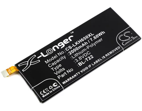 LG EAC63158201 helyettesítő mobiltelefon akkumulátor (Li-Polymer, 3.8V, 7.60Wh / 2000mAh) - Utángyártott