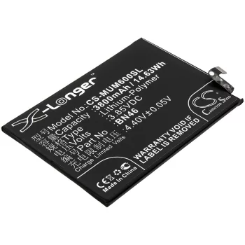   Redmi BN46 helyettesítő mobiltelefon akkumulátor (Li-Polymer, 3.85V, 14.63Wh / 3800mAh) - Utángyártott