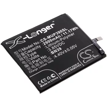   Xiaomi BN39 helyettesítő mobiltelefon akkumulátor (Li-Polymer, 3.85V, 11.17Wh / 2900mAh) - Utángyártott
