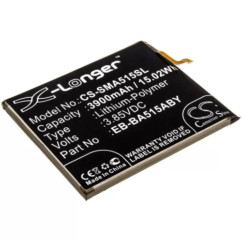 Samsung EB-BA515ABY helyettesítő mobiltelefon akkumulátor (Li-Polymer, 3.85V, 15.02Wh / 3900mAh) - Utángyártott