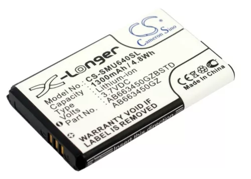 Samsung AB663450GZBSTD helyettesítő mobiltelefon akkumulátor (Li-ion, 3.7V, 4.81Wh / 1300mAh) - Utángyártott