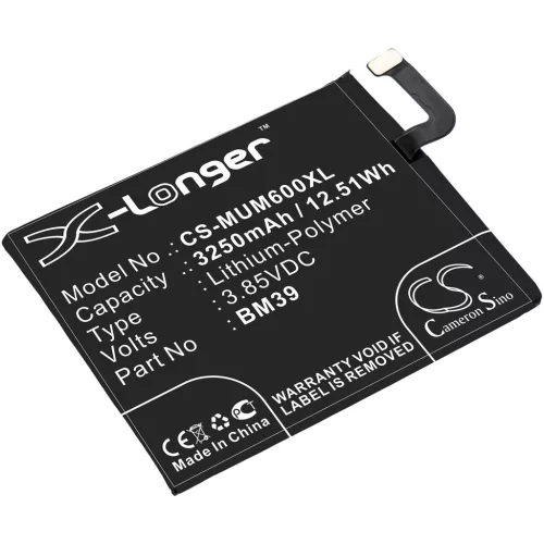 Xiaomi Redmi 6 készülékhez mobiltelefon akkumulátor (Li-Polymer, 3.85V, 12.51Wh / 3250mAh) - Utángyártott