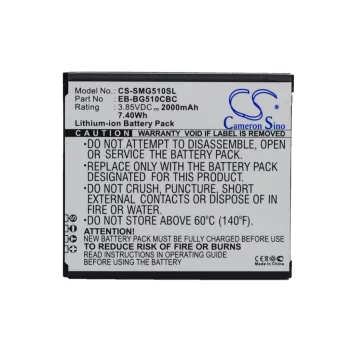   Samsung EB-BG510CBC helyettesítő mobiltelefon akkumulátor (Li-ion, 3.85V, 7.60Wh / 2000mAh) - Utángyártott