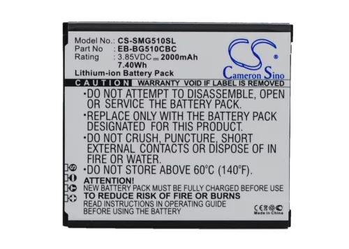 Samsung EB-BG510CBC helyettesítő mobiltelefon akkumulátor (Li-ion, 3.85V, 7.60Wh / 2000mAh) - Utángyártott