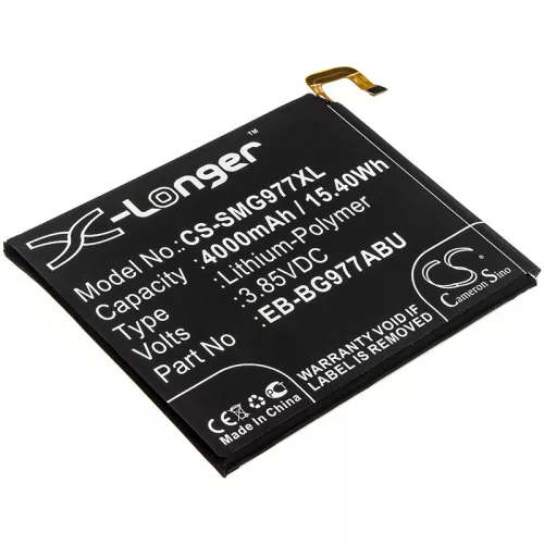 Samsung EB-BG977ABU helyettesítő mobiltelefon akkumulátor (Li-Polymer, 3.85V, 15.40Wh / 4000mAh) - Utángyártott