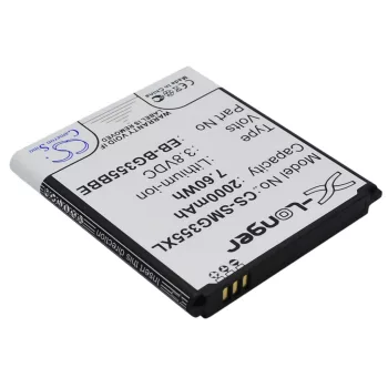  Samsung EB-BG355BBE helyettesítő mobiltelefon akkumulátor (Li-ion, 3.8V, 7.60Wh / 2000mAh) - Utángyártott