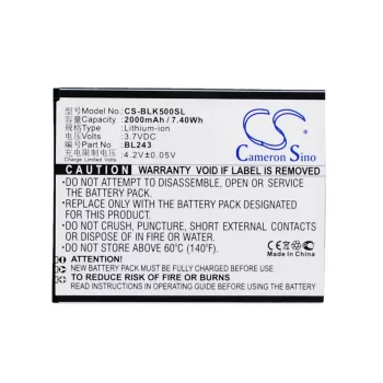   Lenovo BL243 helyettesítő mobiltelefon akkumulátor (Li-ion, 3.7V, 7.4Wh / 2000mAh) - Utángyártott