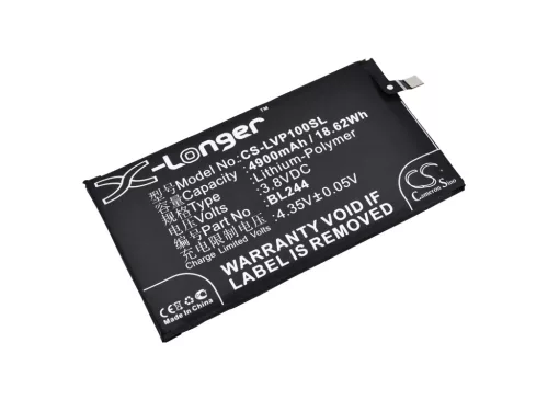 Lenovo BL244 helyettesítő mobiltelefon akkumulátor (Li-Polymer, 3.8V, 18.62Wh / 4900mAh) - Utángyártott