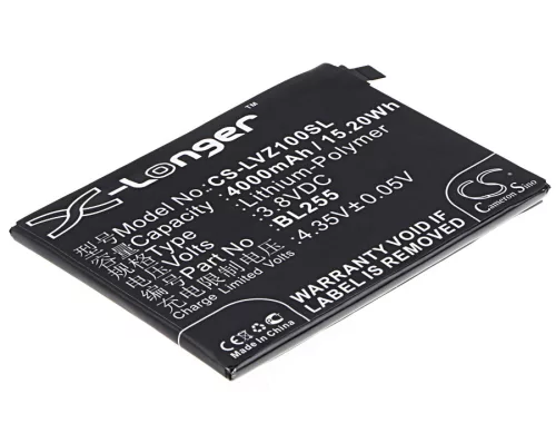 Lenovo BL255 helyettesítő mobiltelefon akkumulátor (Li-Polymer, 3.8V, 15.20Wh / 4000mAh) - Utángyártott