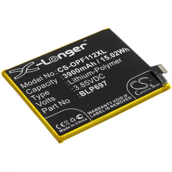   OPPO BLP697 helyettesítő mobiltelefon akkumulátor (Li-Polymer, 3.85V, 15.02Wh / 3900mAh) - Utángyártott