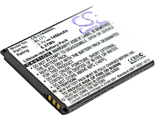 Lenovo BL171 helyettesítő mobiltelefon akkumulátor (Li-ion, 3.7V, 5.37Wh / 1450mAh) - Utángyártott