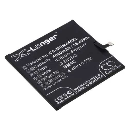 Xiaomi BM4C helyettesítő mobiltelefon akkumulátor (Li-Polymer, 3.85V, 15.40Wh / 4000mAh) - Utángyártott