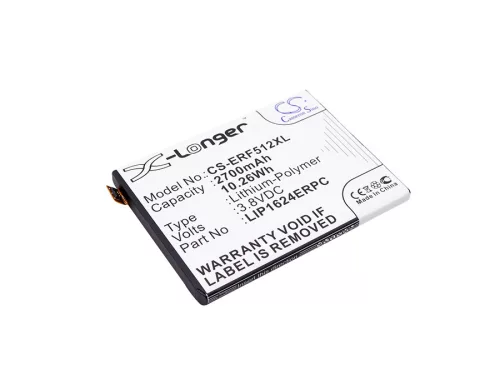 Sony Ericsson LIS1624ERPC helyettesítő mobiltelefon akkumulátor (Li-Polymer, 3.8V, 10.26Wh / 2700mAh) - Utángyártott